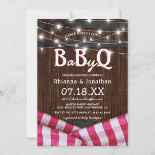 GRILLEN Baby Couples Dusche   Rustic BaByQ Einladung