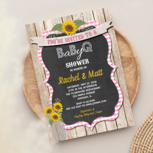 GRILLEN Baby Dusche Einladung Mädchen pink gelb