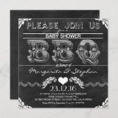 GRILLEN Baby Dusche Schwarze Kalkboard Einladungen (Vorne/Hinten)