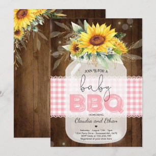 GRILLEN Baby Dusche Sonnenblume Baby Q Paare Dusch Einladung