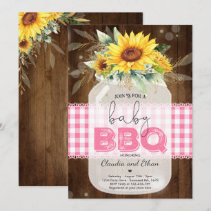 GRILLEN Baby Dusche Sonnenblume Baby Q Paare Dusch Einladung