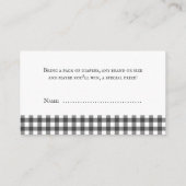 GRILLEN Baby Duwer Windelwanne Vintag Grau Kariert Begleitkarte (Rückseite)