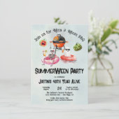 Grillen Baby-Q Babydusche Einladung (Stehend Vorderseite)