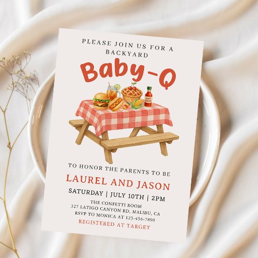 GRILLEN Baby-Q Backyard Baby Shower Einladung