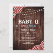 GRILLEN Baby Shower Baby-Q Gender Offenlegung Einl Einladung (Vorderseite)
