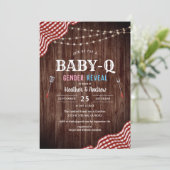 GRILLEN Baby Shower Baby-Q Gender Offenlegung Einl Einladung (Stehend Vorderseite)