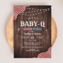 GRILLEN Baby Shower Baby-Q Gender Offenlegung Einl