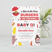 GRILLEN Baby Shower Einladung (Stehend Vorderseite)