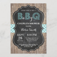 GRILLEN Baby Shower Einladung Baby Q Backyard Aqua