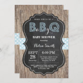 GRILLEN Baby Shower Einladung Baby Q Backyard Boy (Vorne/Hinten)