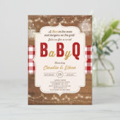 GRILLEN Baby Shower Einladung Baby Q Paare Dusche (Stehend Vorderseite)