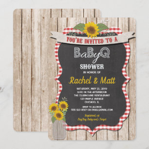 GRILLEN Baby Shower Einladung Baby-Q Picknick einl