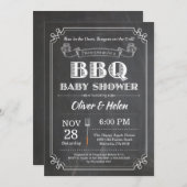 GRILLEN Baby Shower Einladung Tafel (Vorne/Hinten)