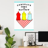 GRILLEN Baby Shower Glückwunschs Poster (Heimbüro)