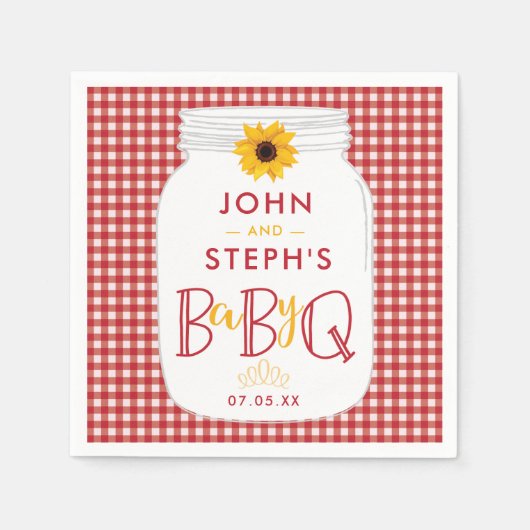 GRILLEN Baby Shower Napkins, BaByQ Barbeque Party Serviette (Vorderseite)