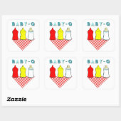 GRILLEN Baby Shower Quadratischer Aufkleber (Blatt)