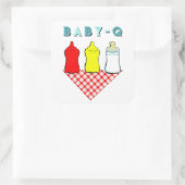 GRILLEN Baby Shower Quadratischer Aufkleber (Tasche)