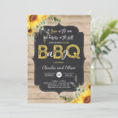 GRILLEN Baby Shower Sunflower Baby Q Paare Dusche Einladung (Stehend Vorderseite)
