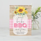 GRILLEN Baby Shower Sunflower Baby Q Paare Dusche Einladung (Stehend Vorderseite)