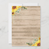 GRILLEN Baby Shower Sunflower Baby Q Paare Dusche Einladung (Rückseite)