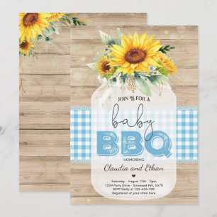 GRILLEN Baby Shower Sunflower Baby Q Paare Dusche Einladung