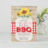 GRILLEN Baby Shower Sunflower Baby Q Paare Dusche Einladung (Stehend Vorderseite)
