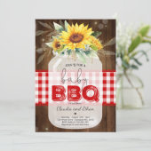 GRILLEN Baby Shower Sunflower Baby Q Paare Dusche Einladung (Stehend Vorderseite)
