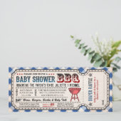 GRILLEN Baby Shower Ticket Diaper Einladungen (Stehend Vorderseite)