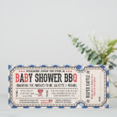 GRILLEN Baby Shower Ticket Diaper Einladungen (Stehend Vorderseite)