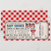 GRILLEN Baby Shower Ticket Diaper Raffle Einladung (Vorne/Hinten)