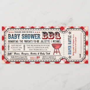 GRILLEN Baby Shower Ticket Diaper Raffle Einladung