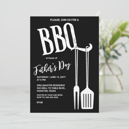 GRILLEN Backyard Party Einladung (Stehend Vorderseite)