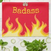 Grillen Badass: Kuhschädel Geschirrtuch (Gefaltet)