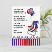 GRILLEN, Bar-B-Q, 4. Juli Party Einladung! Einladung (Stehend Vorderseite)