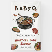 GRILLEN Barbecue Backyard Party Baby Shower BabyQ Banner (Vertikal)
