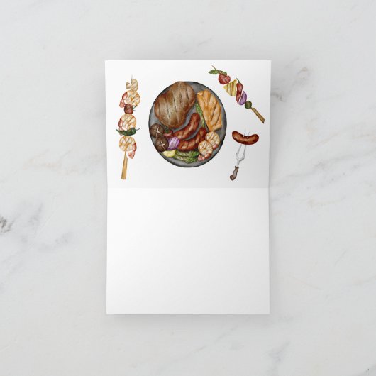 GRILLEN Barbecue Backyard Party Babydusche Dankeskarte (Innenseite)