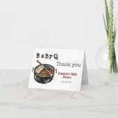 GRILLEN Barbecue Backyard Party Babydusche Dankeskarte (Vorderseite)
