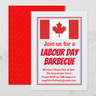 GRILLEN BARBECUE Kanada - Flag am ARBEITTAG indivi Einladung