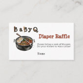 GRILLEN Barbecue Party Babydusche Windeln Raffle G Begleitkarte (Vorderseite)