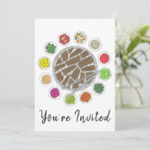 Grillen Barbecue Roast Bulgogi Banchan Food Einladung (Stehend Vorderseite)