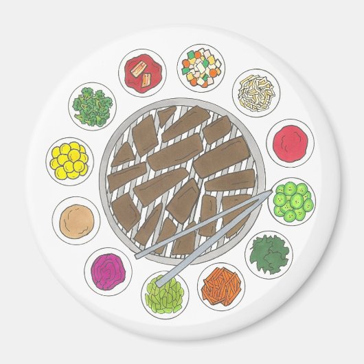 Grillen Barbecue Roast Bulgogi Banchan Food Magnet (Vorne)