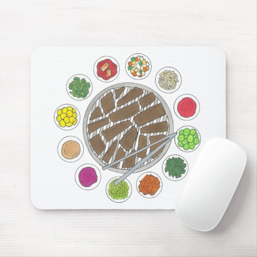 Grillen Barbecue Roast Bulgogi Banchan Food Mousepad (Mit Mouse)