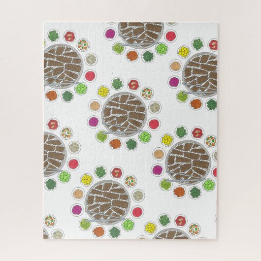 Grillen Barbecue Roast Bulgogi Banchan Food Puzzle (Vertikal)