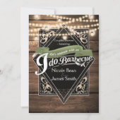 Grillen BARBECUE Rustikale Verlobung Holz und Lich Einladung (Vorderseite)