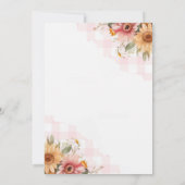 GRILLEN Barbecue Sonnenblume Rustikale Paare Kinde Einladung (Rückseite)