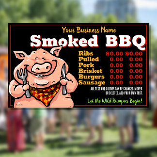 GRILLEN Barbeque Menu.Pig Roast.Grill.Food Truck Banner