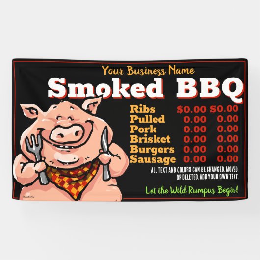 GRILLEN Barbeque Menu.Pig Roast.Grill.Food Truck Banner (Horizontal)