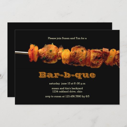 GRILLEN/Barbeque-Party Einladung (Vorne/Hinten)
