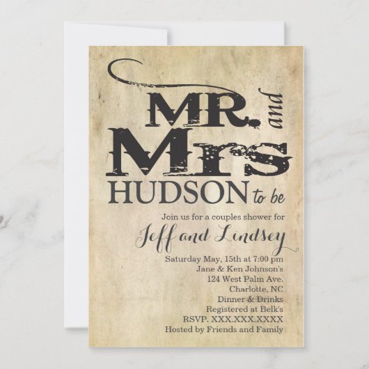 GRILLEN BBG COUPles: Duscheinladung Einladung (Vorderseite)