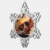 GRILLEN Beef Brisket Sandwich Schneeflocken Zinn-Ornament (Rechts)